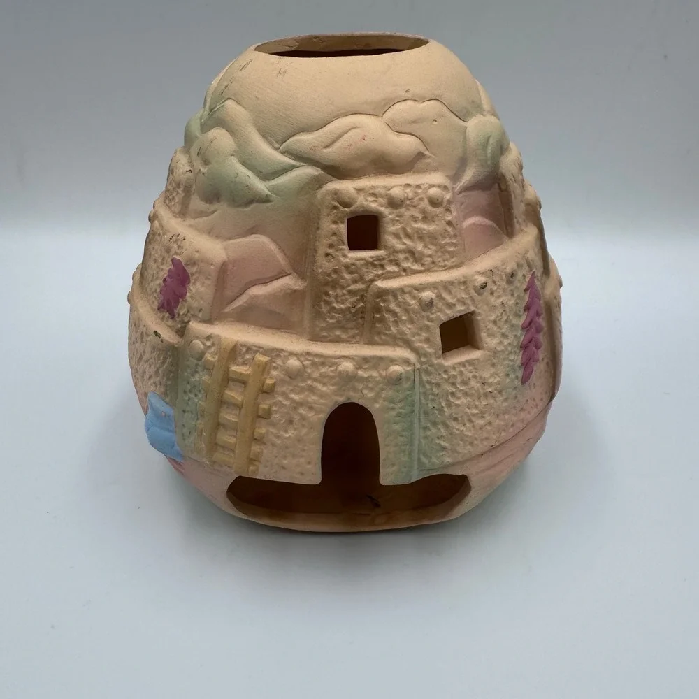 Pueblo Village Luminary Tan Southwestern Terracotta Decor Unbranded‎